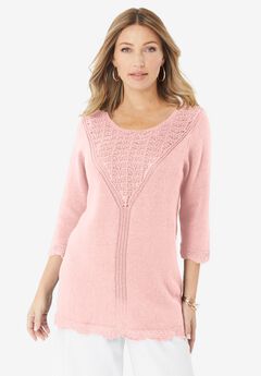 Lace Knit Pullover Sweater