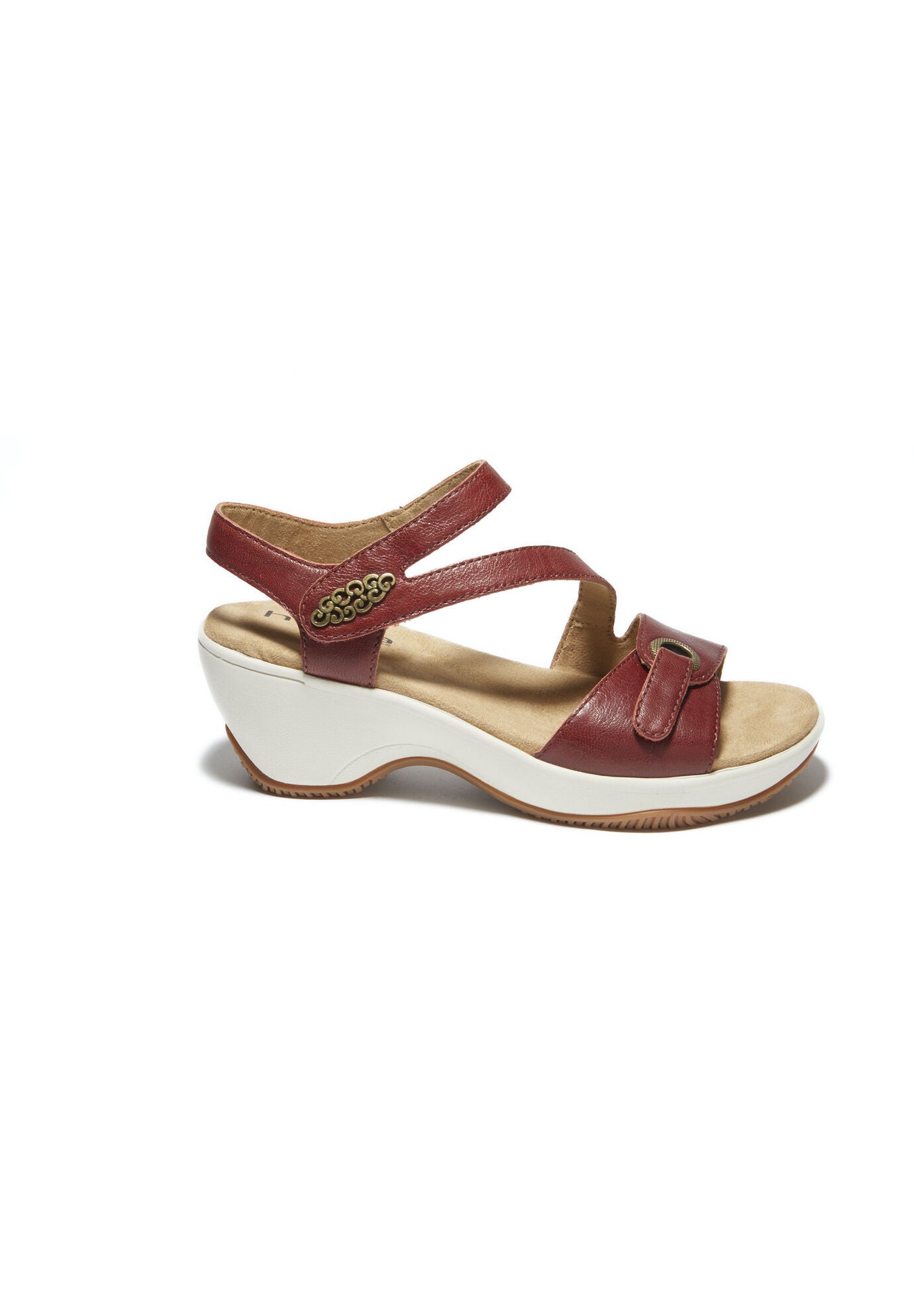 Cindy Ankle Strap Wedge Sandal, RED, hi-res image number 0