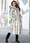 Full Length Faux-Fur Coat with Hood, , alternate image number null