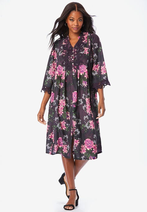 Juliet Shirtdress, DARK BERRY SHADOW PEONY, hi-res image number null