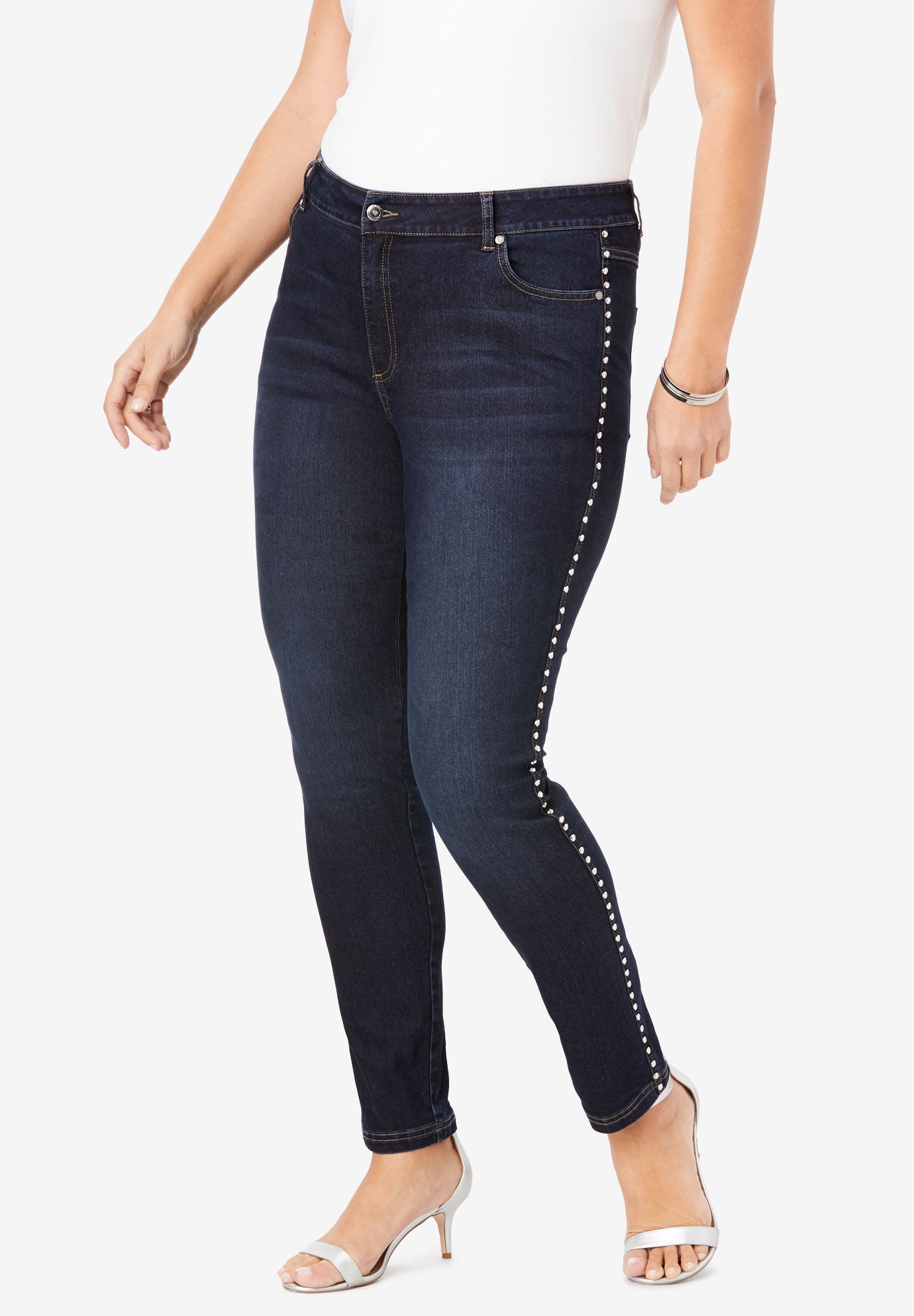 Statement Stripe Skinny Jean , NO COLOR, hi-res image number 0
