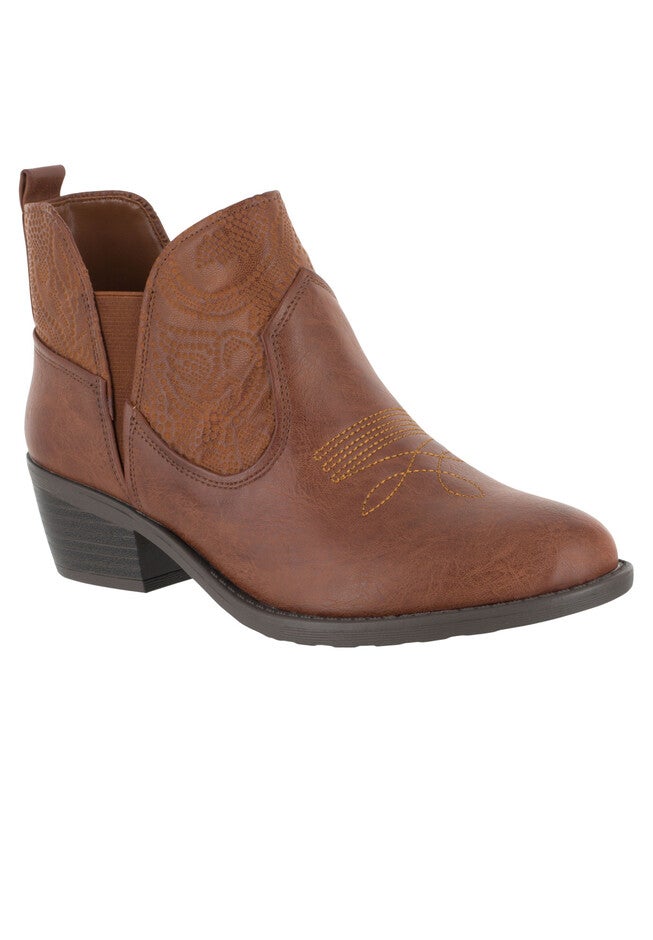 Legend Booties by Easy Street®, TAN EMBOSSED, hi-res image number 0