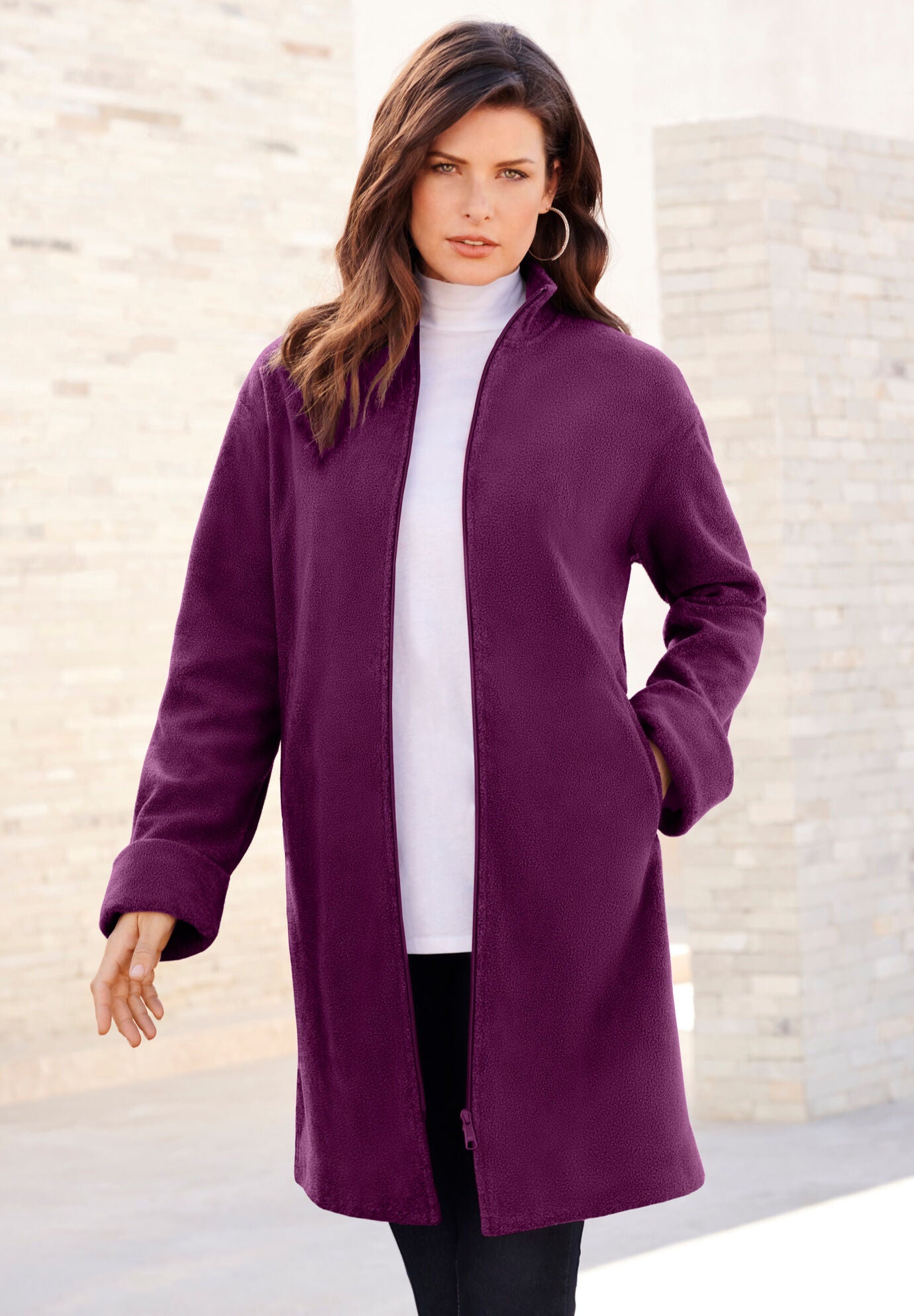 Plus Size Fleece Driving Coat, , alternate image number 3
