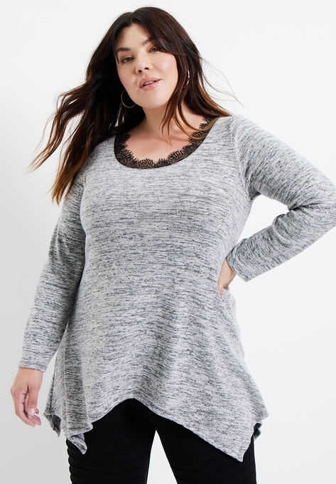 SuperSoft Knit Tunic, MEDIUM HEATHER GREY, hi-res image number null