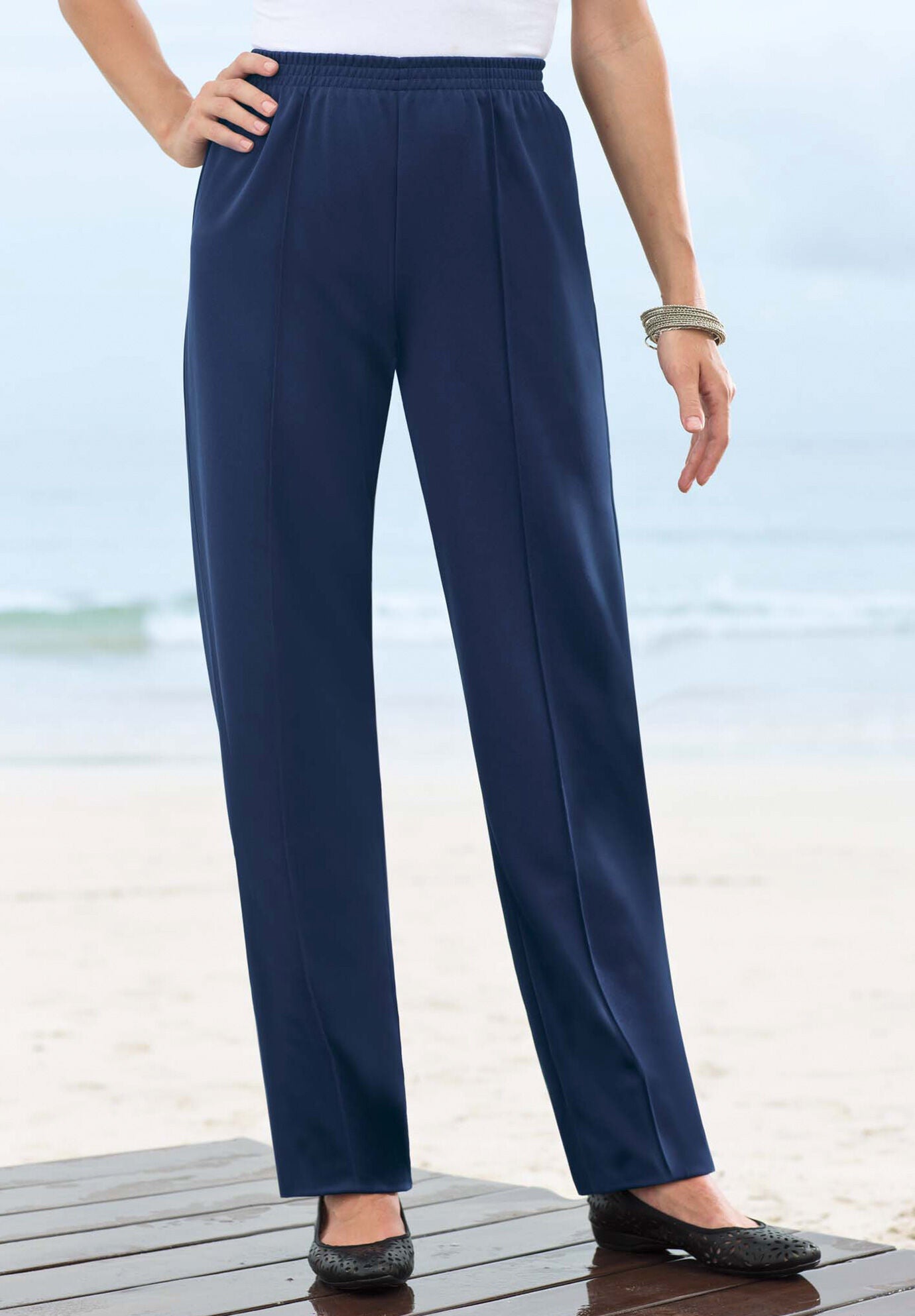 Crease Front Knit Pant, , alternate image number 2