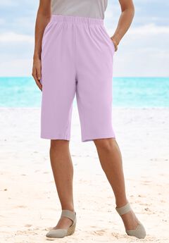 Plus Size Soft Knit Pull-on Bermuda Short