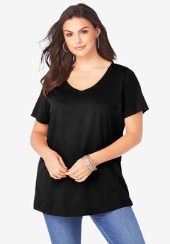 Plus Size Cotton Ultimate V-Neck Tee