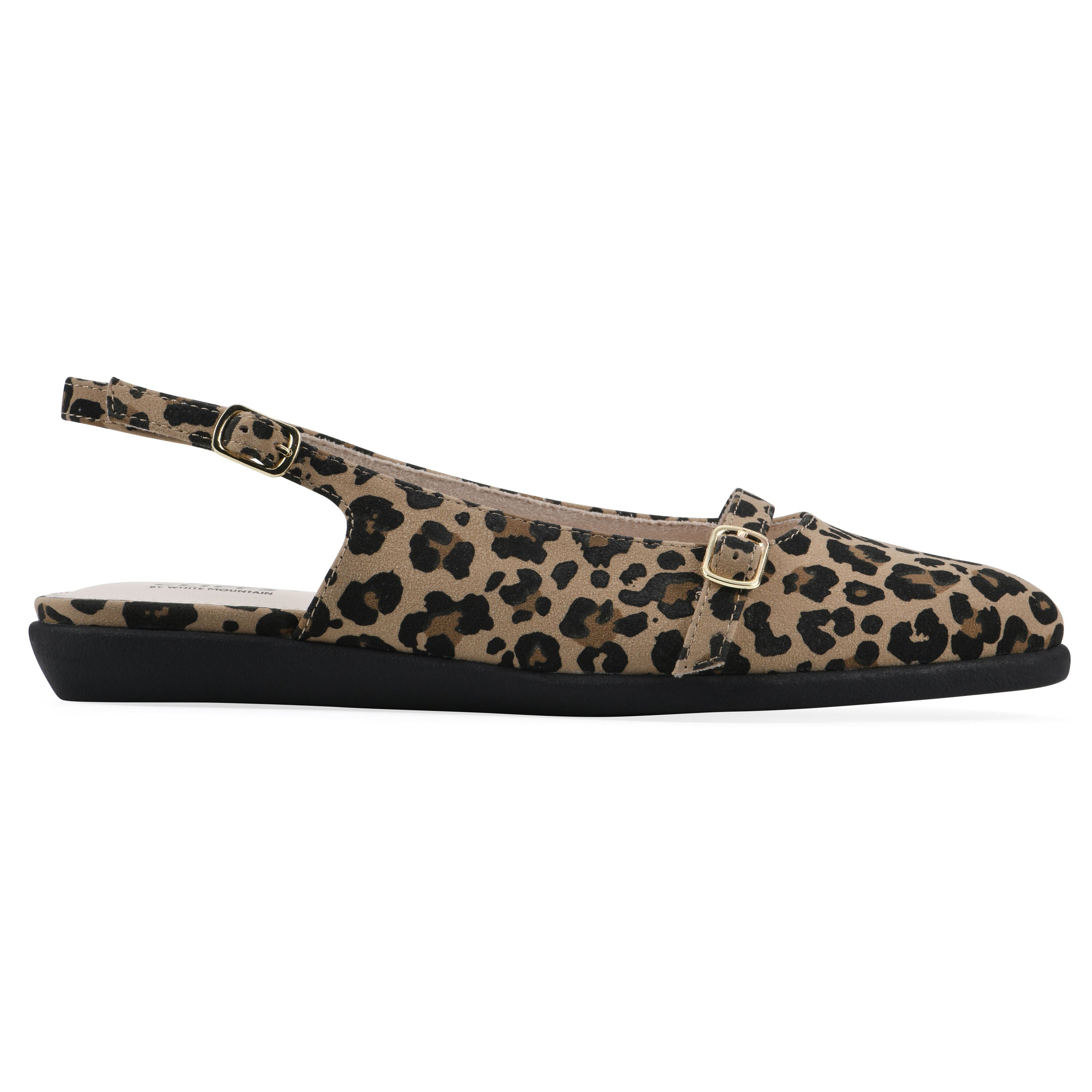Miloni Slingback Flat, TAN LEOPARD PRINT, alternate image number 2