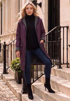 Plus Size Hooded Nylon Jacket