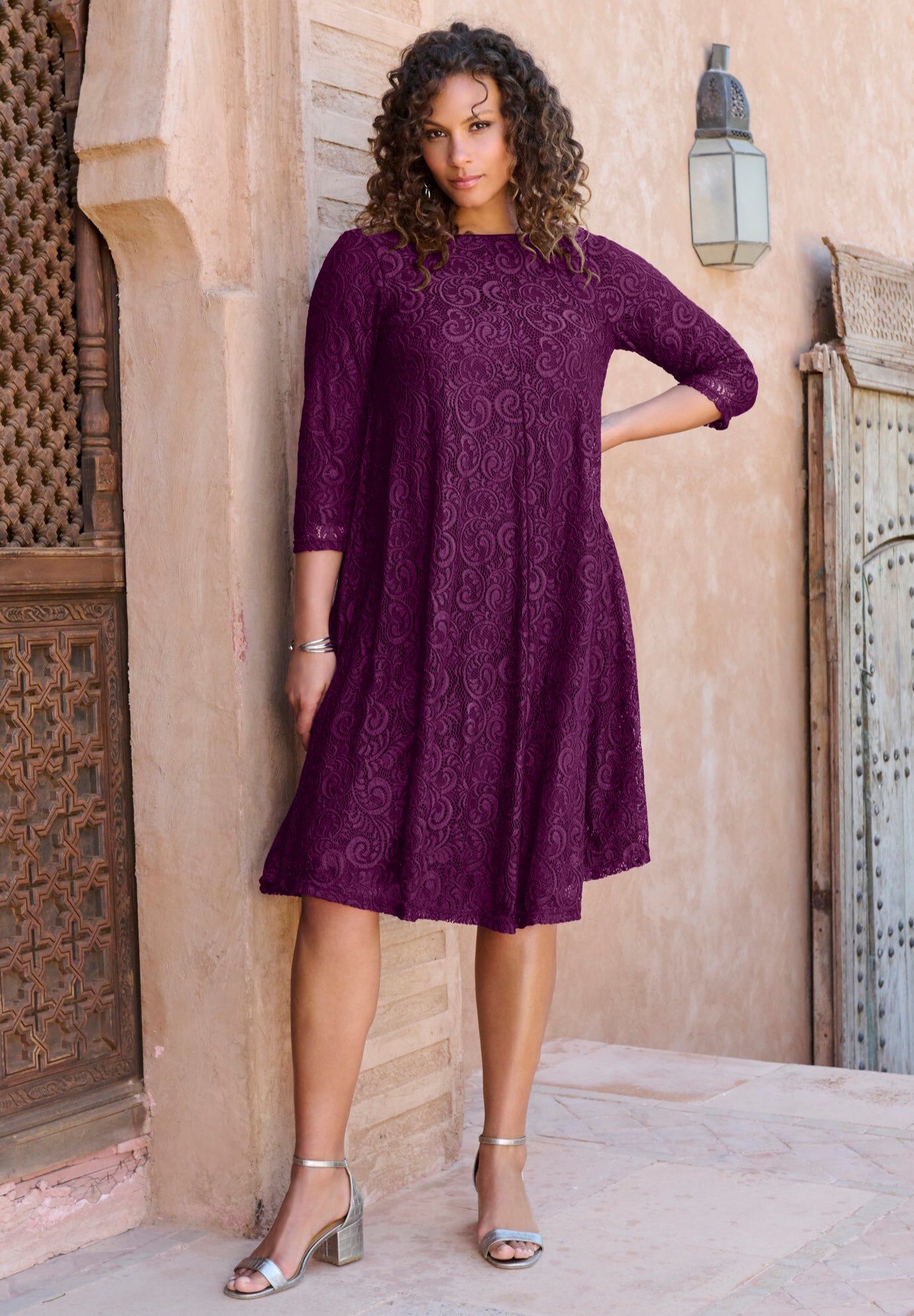 Liberace Ciclamino Long Sleeve Swing Dress main image 1