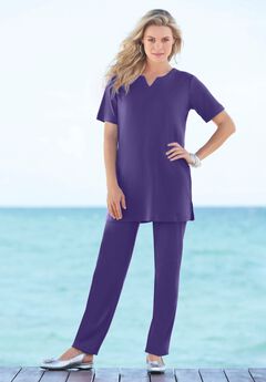 Plus Size Soft Knit Tunic with Notch Neckline