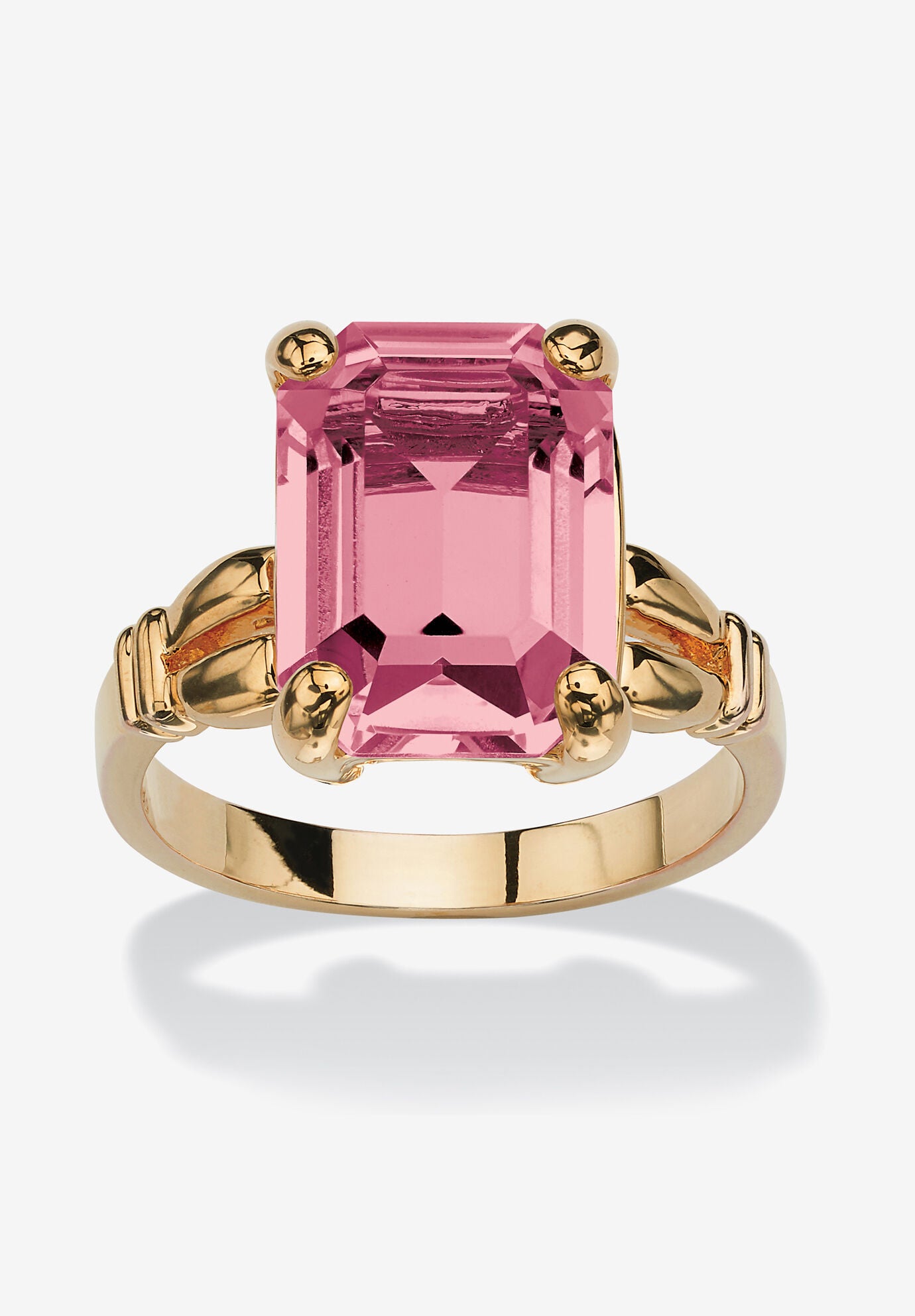 Yellow Gold Plated Simulated Birthstone Ring, OCTOBER, hi-res image number 0