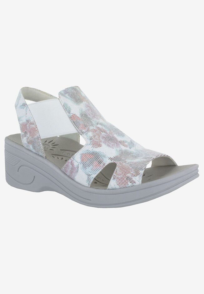 Bouncy Sandal by Easy Street®, WHITE FLORAL, hi-res image number 0