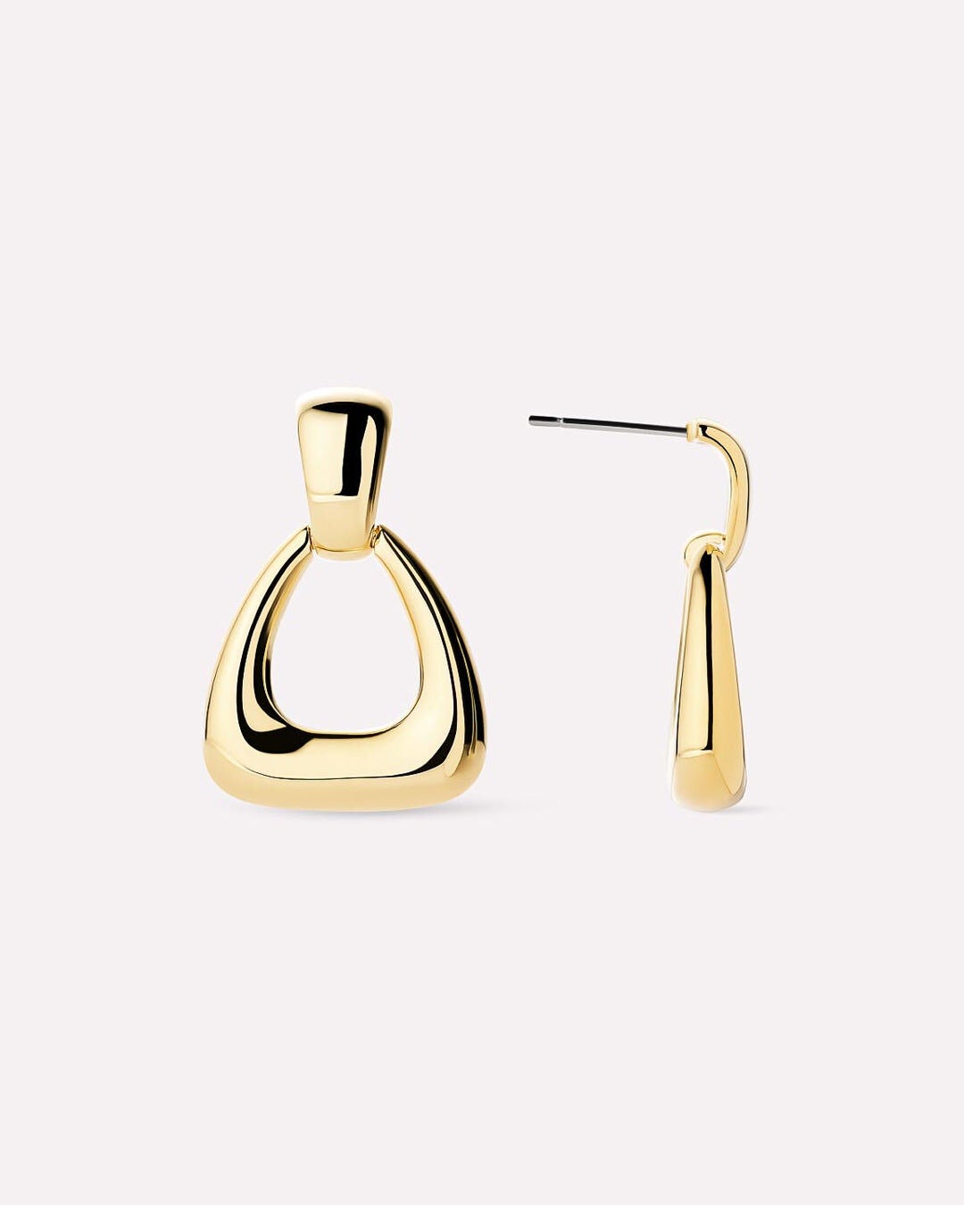 Dakota Door Knocker Statement Earrings, GOLD, hi-res image number 0
