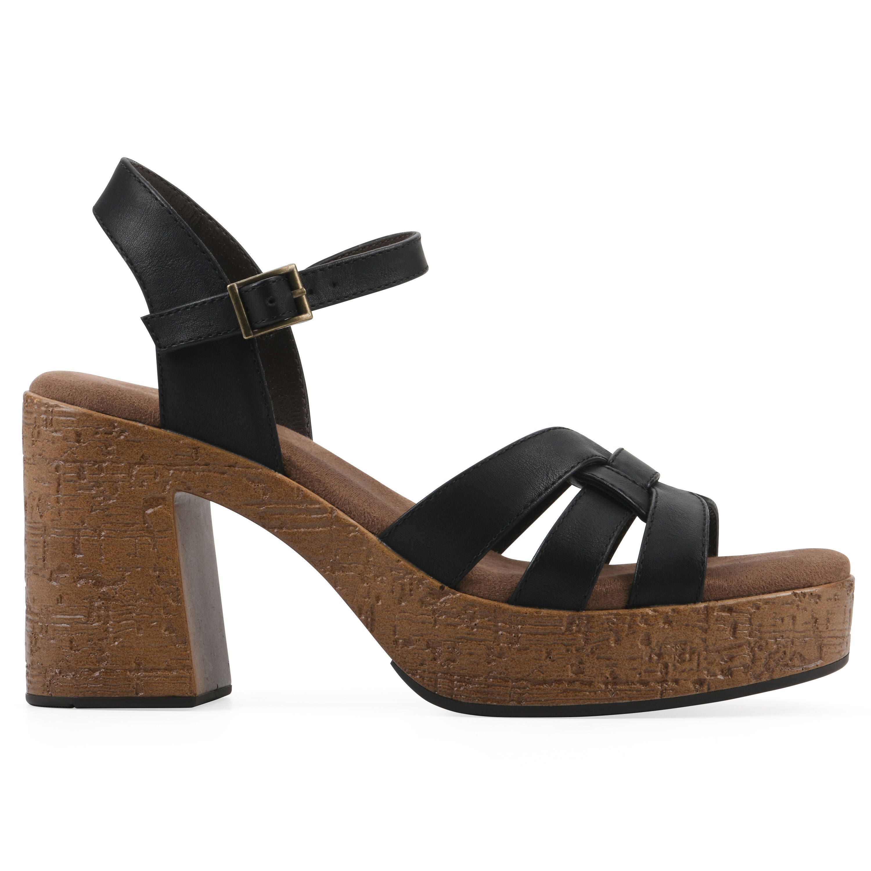 Barista Platform Sandal, BLACK SMOOTH, alternate image number 2