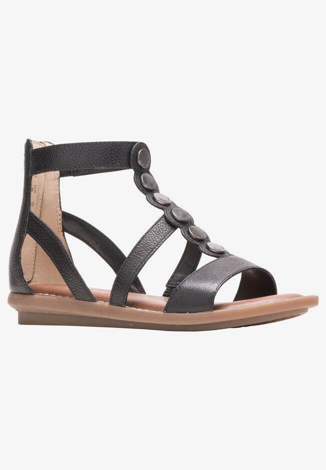 Olive Gladiator Sandal , BLACK LEATHER, hi-res image number null