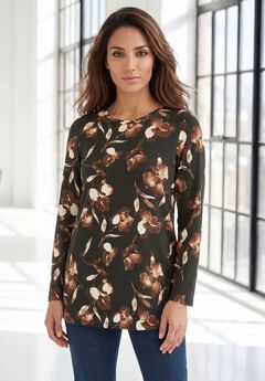Plus Size Ultimate Cotton Crewneck Long Sleeve Tee