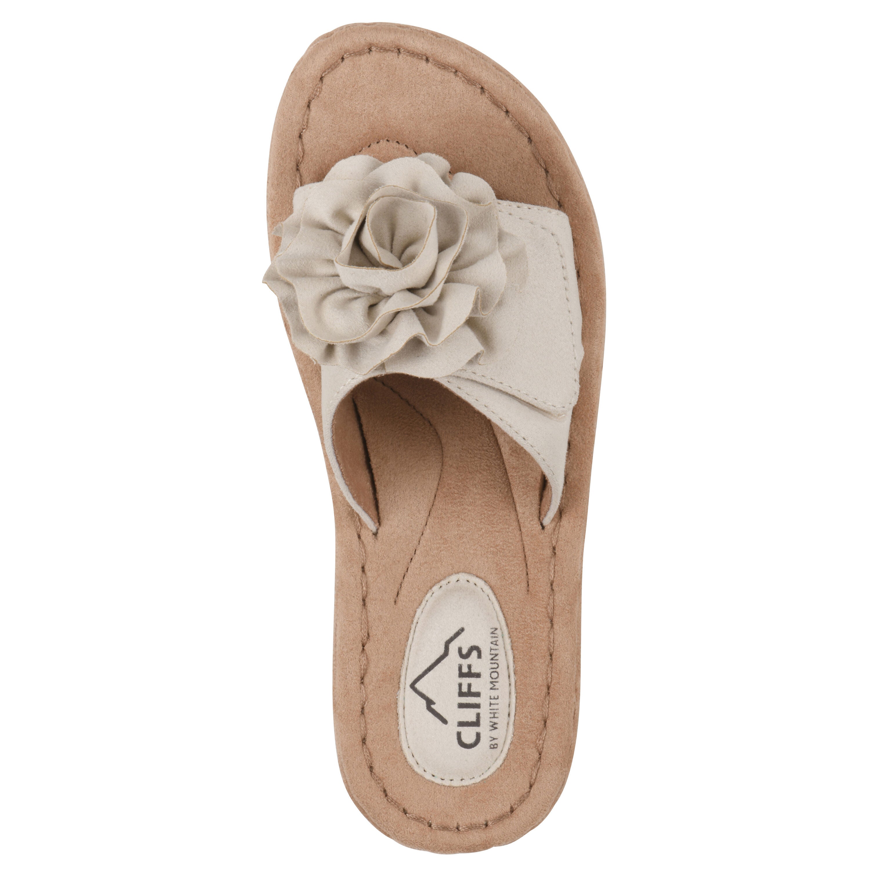 Casmyn Floral Mini Wedge Sandal, OFF WHITE FABRIC, alternate image number 4