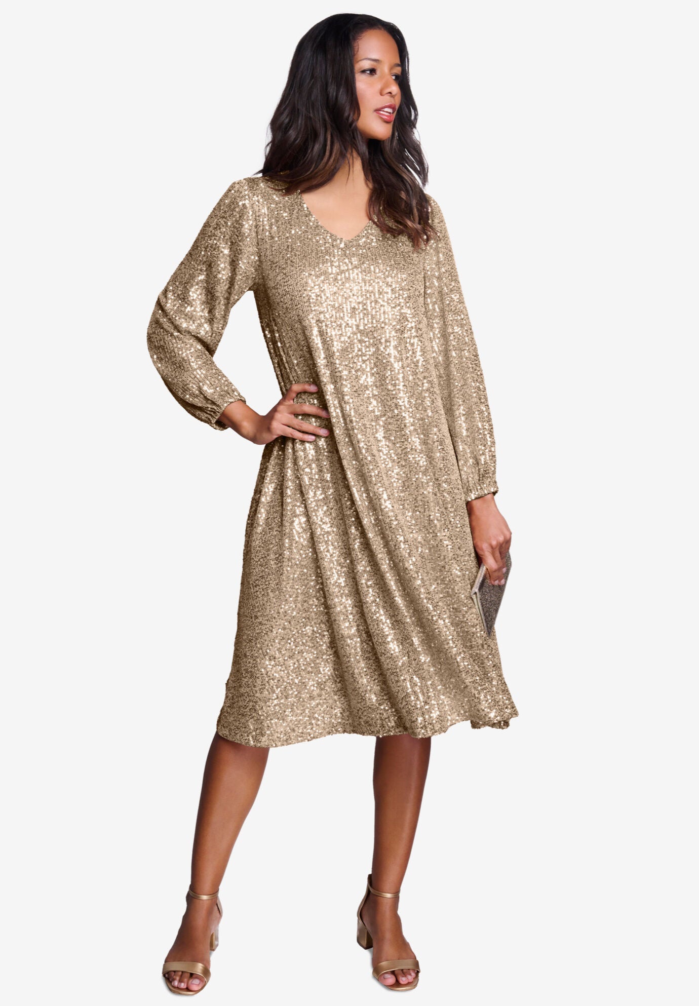Champagne outlet swing dress