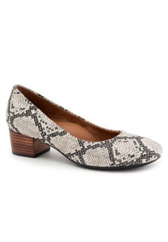 White Leather Kitten Heel Pumps