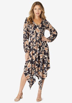 Ultrasmooth® Fabric Ruffle Midi Dress