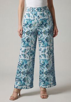 Plus Size Printed Wide Leg Pant