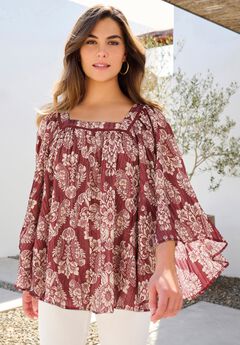 Square Neck Lurex Blouse