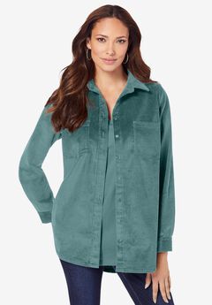 Corduroy Button-Front Shirt