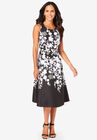 Fit-And-Flare Dress, BLACK VINE PLACEMENT, hi-res image number null