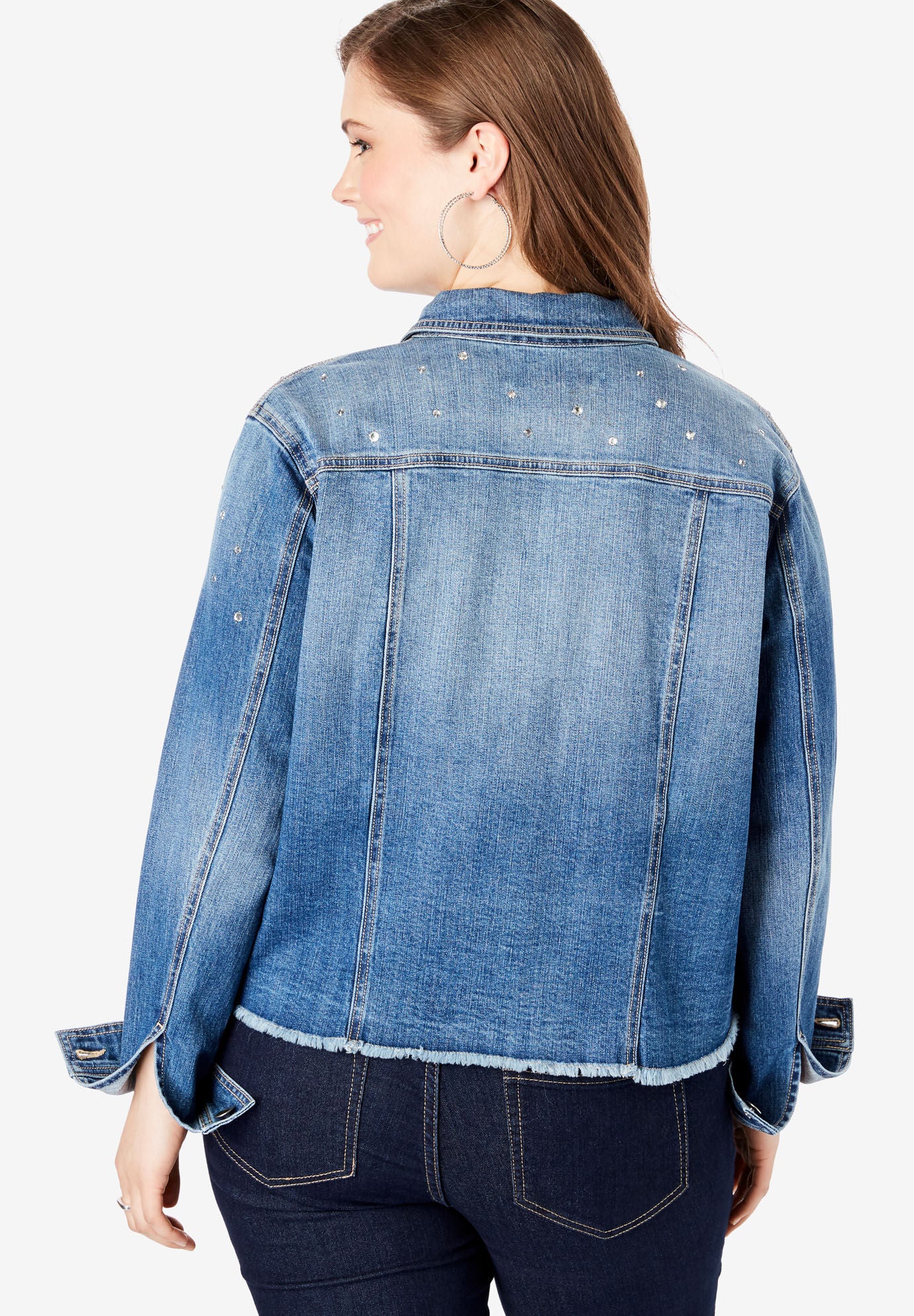 rhinestone denim jacket plus size