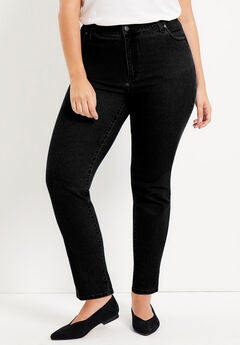 Plus Size Straight Leg Black Jeans