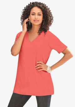 Plus Size Cotton Ultimate V-Neck Tee