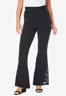 Lace-Inset Essential Stretch Yoga Pant, BLACK, hi-res image number null