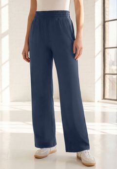 Plus Size Side-Pocket Wide-Leg Pull-On Pant