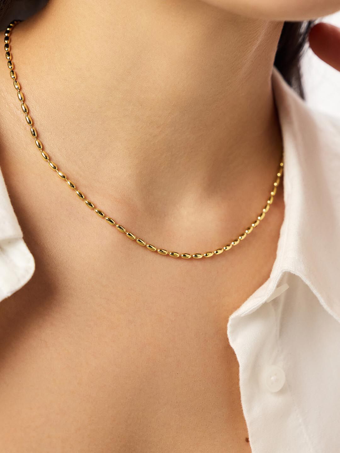 Ball Chain Necklace - Capri, GOLD, alternate image number 1