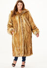 Full Length Faux-Fur Coat with Hood, , alternate image number 2