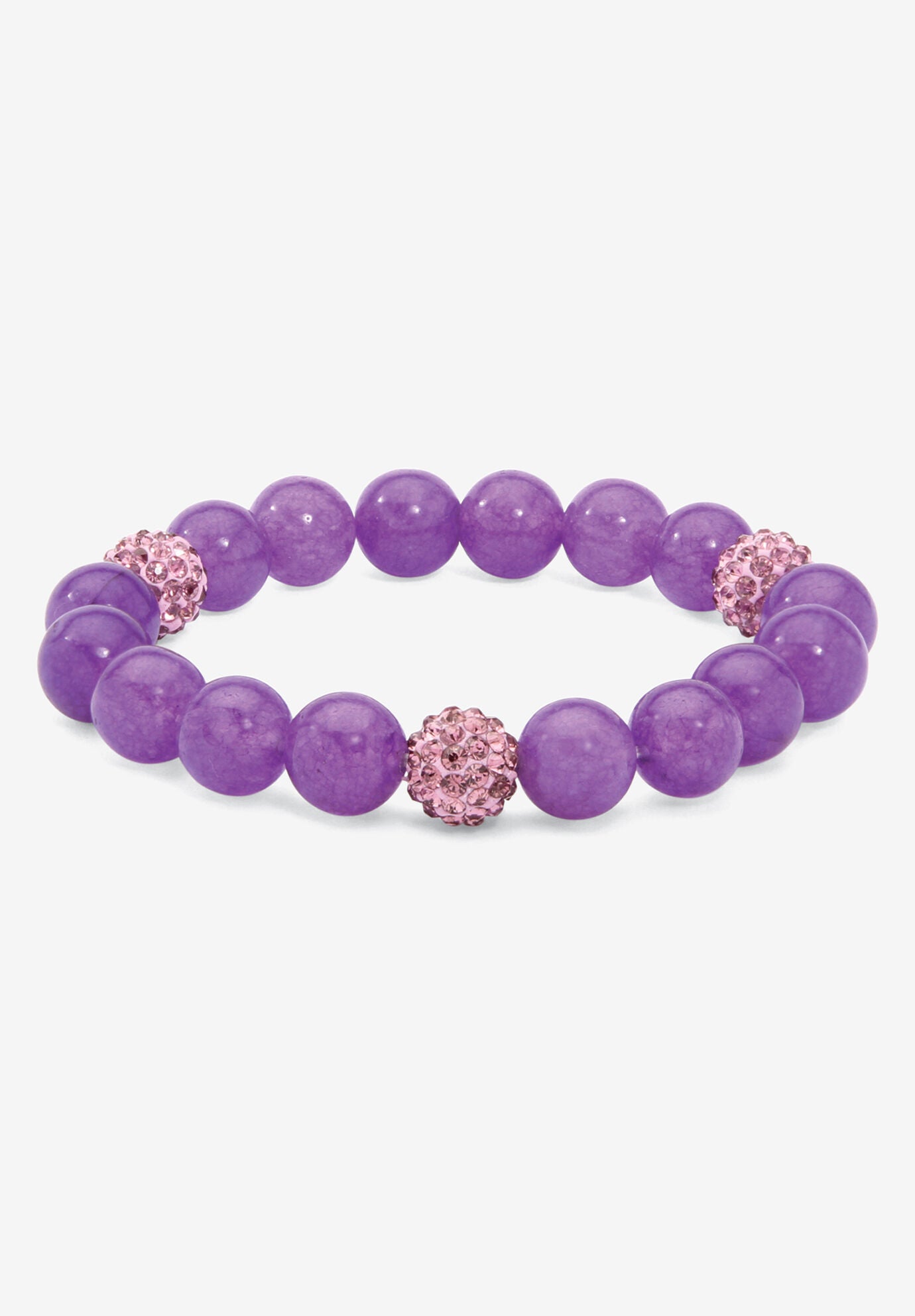 Simulated Birthstones Agate Stretch Bracelet 8 inches, JUNE, hi-res image number 0