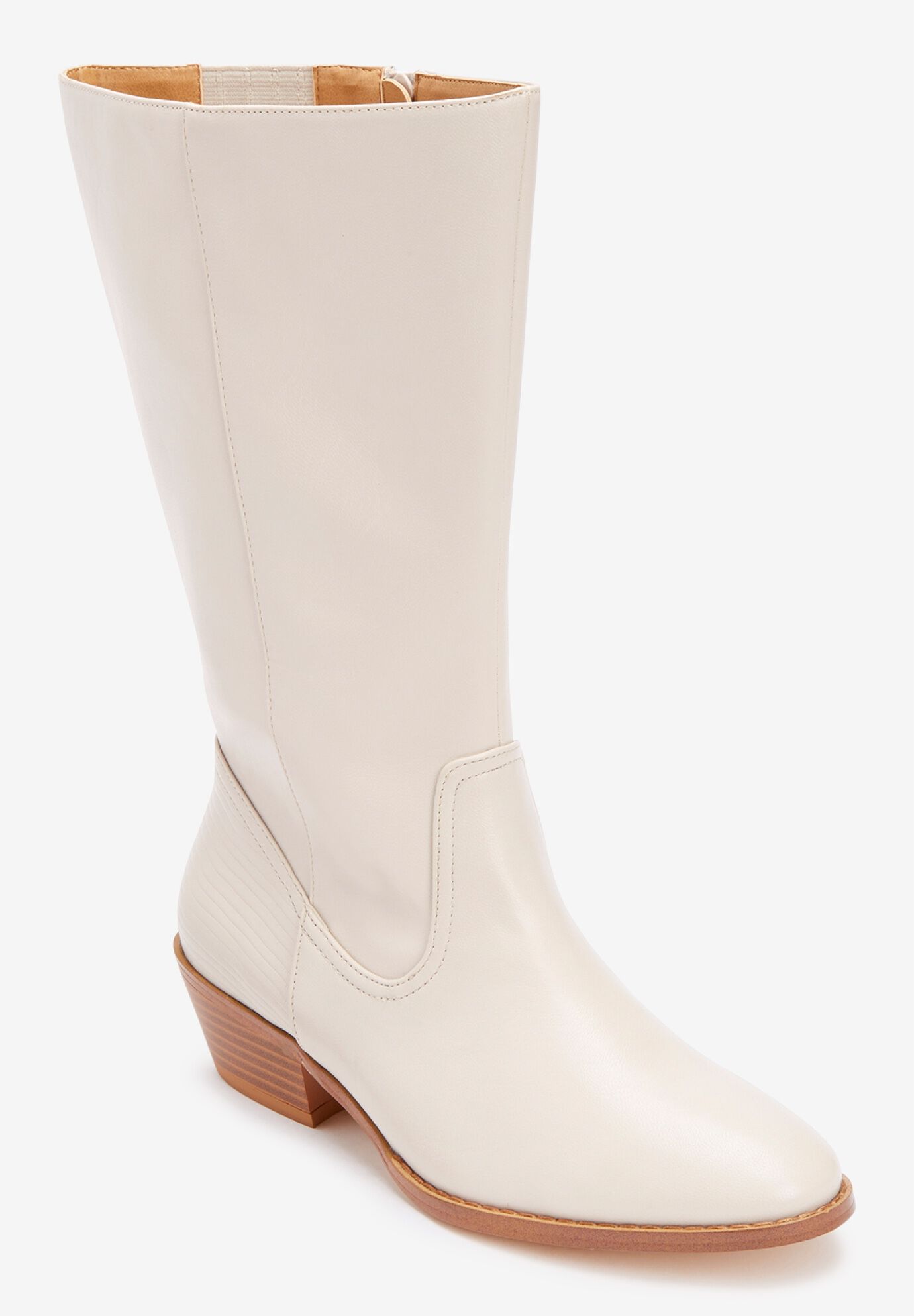 Womens Fashion Dress High Heel Zipper Mid Calf Knee High Riding Boots Shoes A550 