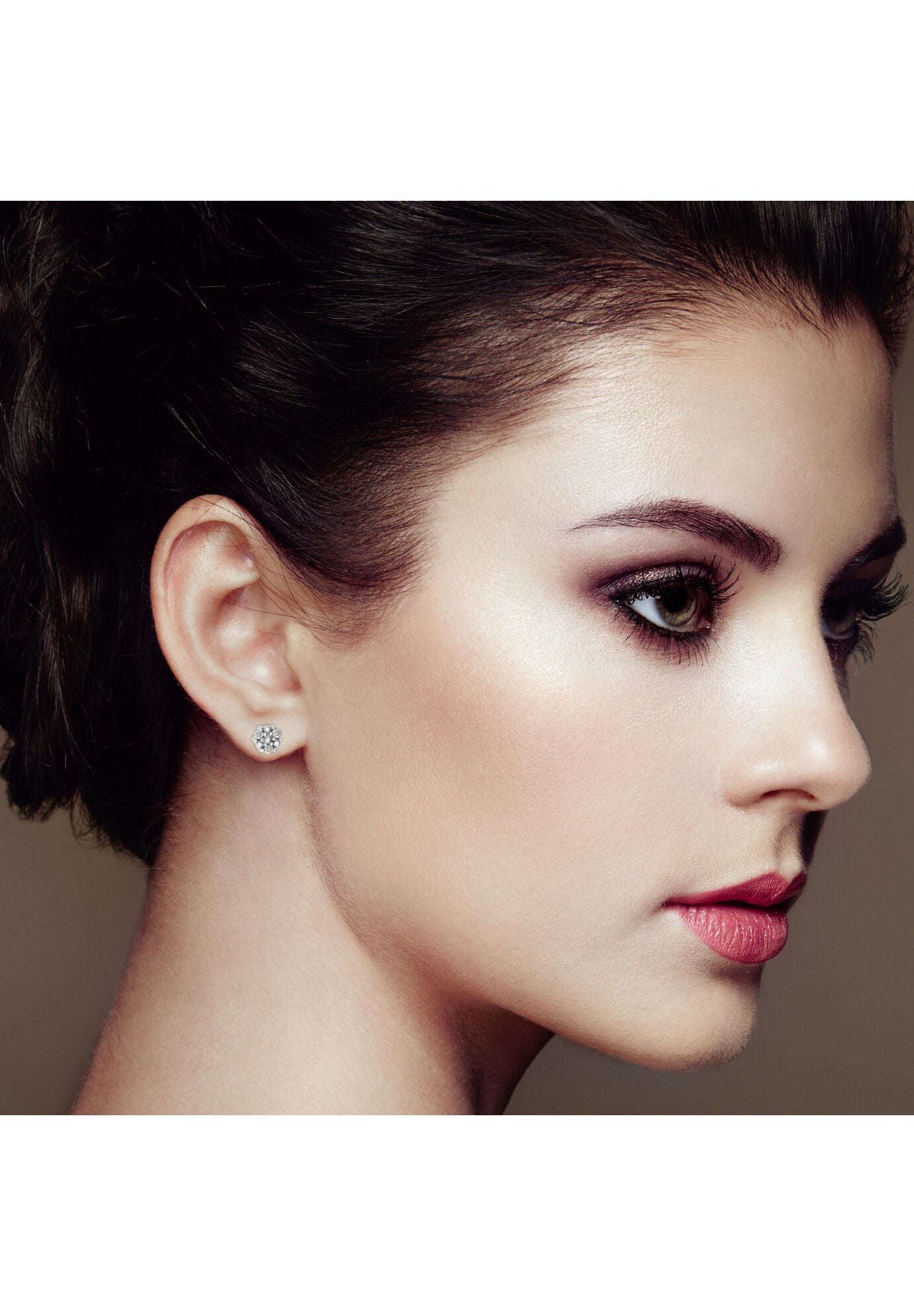 Silver 1/10 Cttw Prong Set Round-Cut Trio Diamond Stud Earrings, , alternate image number 4