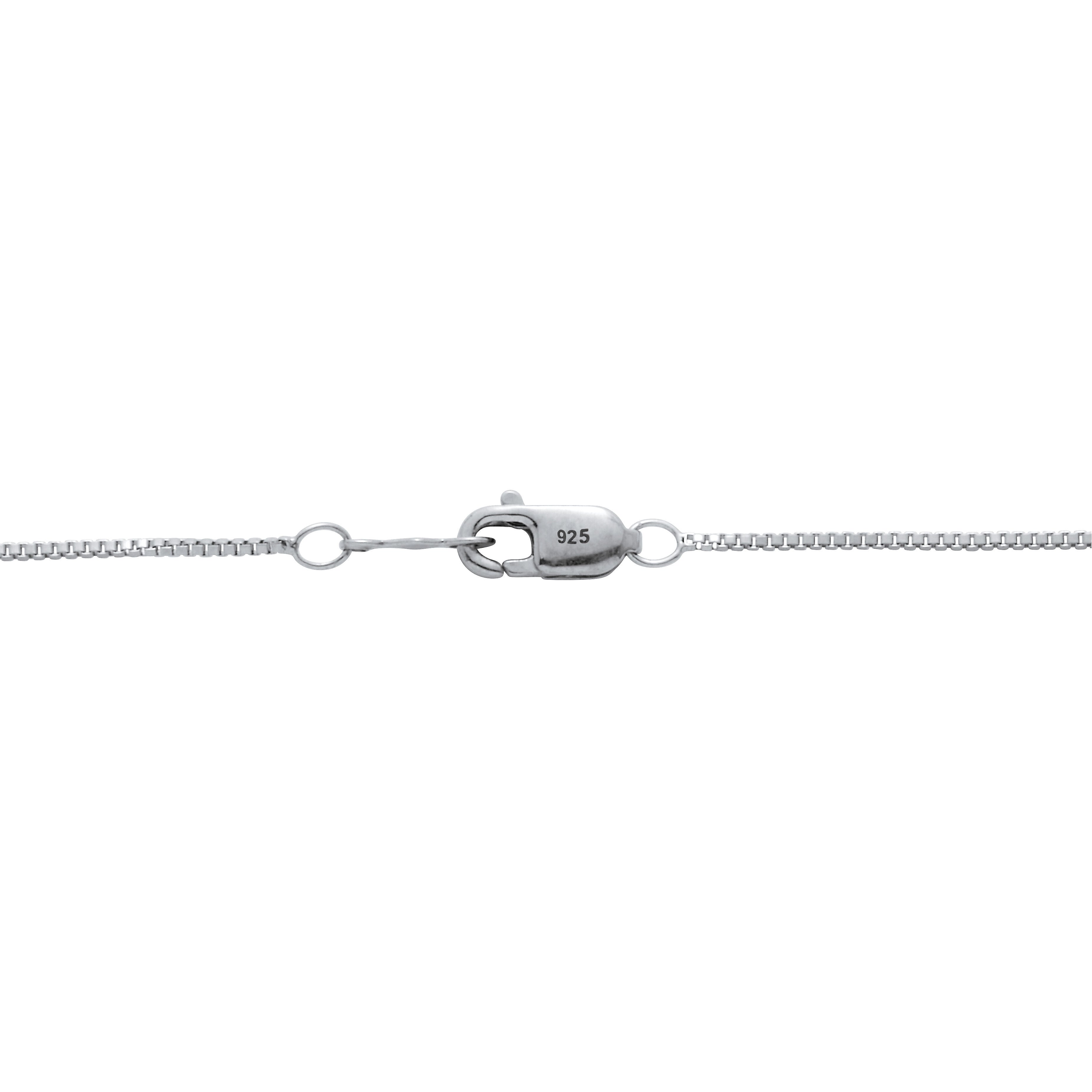 .07 TCW Diamond Sterling Silver Horseshoe Pendant and Chain 18 Inches, WHITE, on-hover image number 1