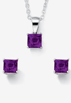 Birthstone Jewelry Set In .925 Silver