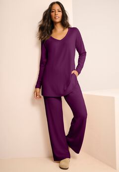 Brushed Rib Pant Set