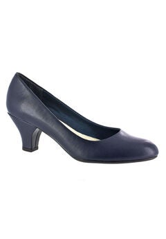 Navy Satin Pumps