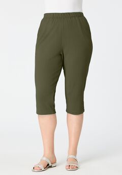 Plus Size Olive Green Capris