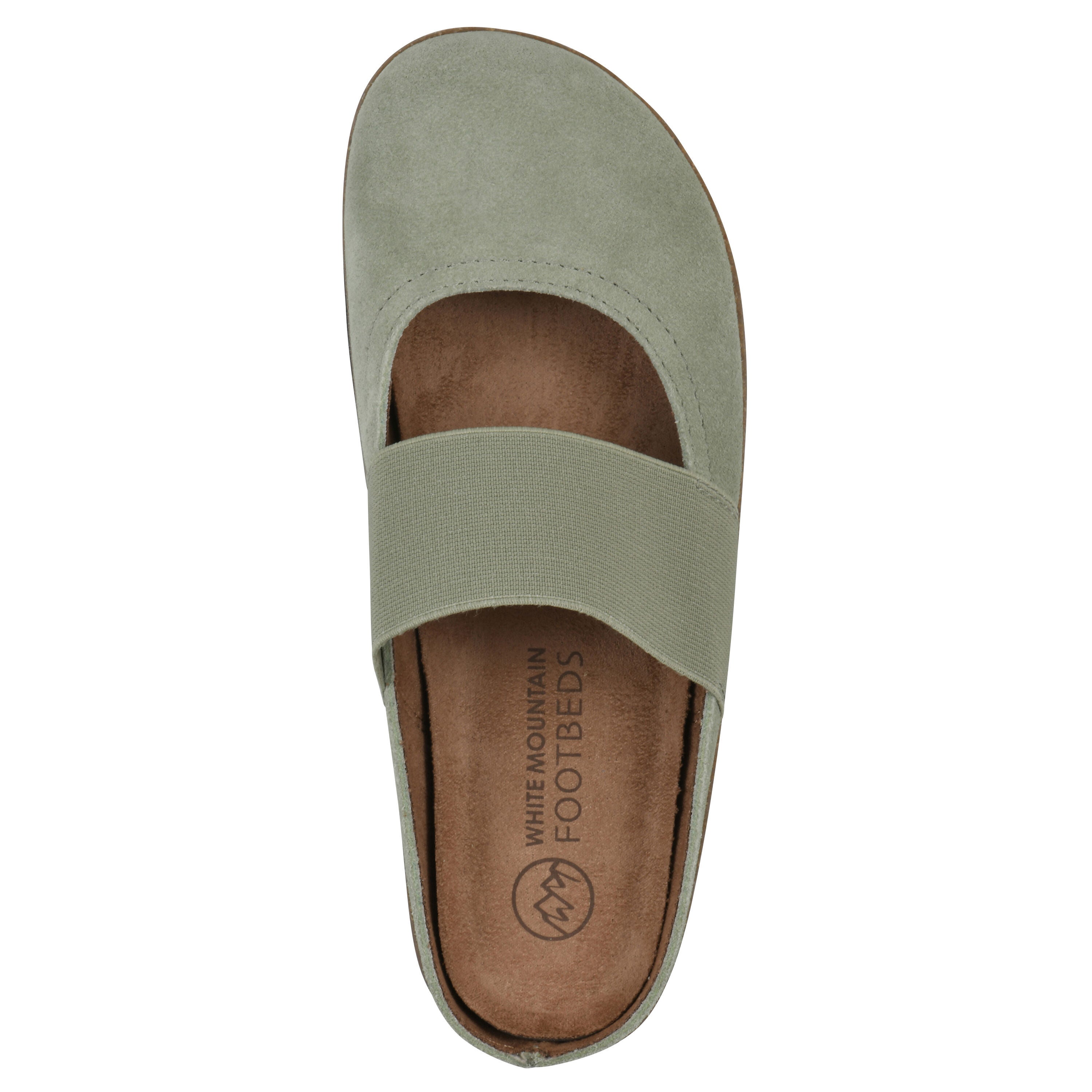 Bassi Mary Jane Footbeds Clog, SAGE GREEN SUEDE, alternate image number 4