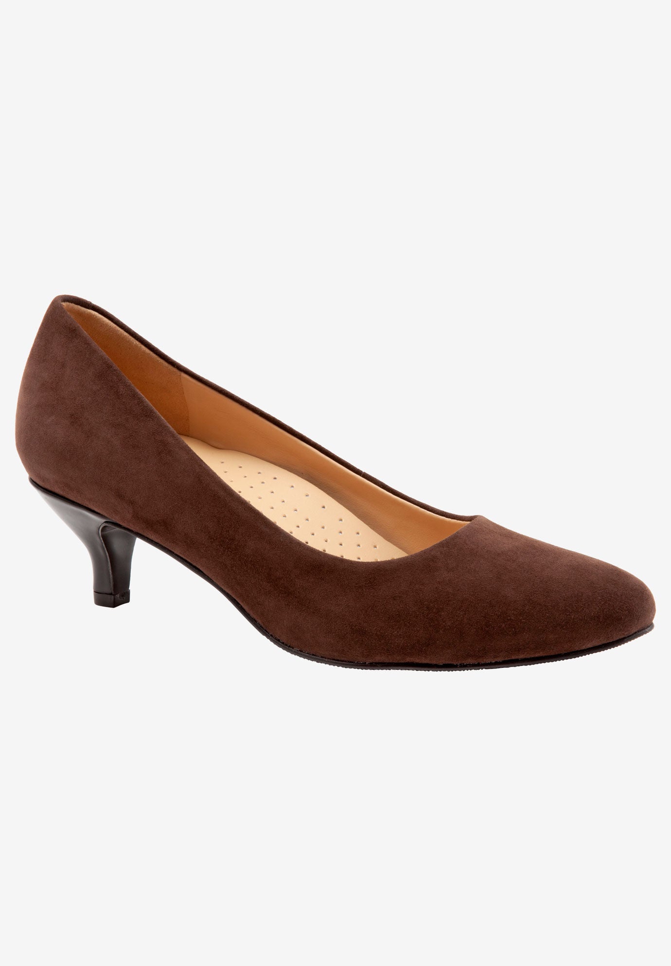 Kiera Pumps by Trotters®, DARK BROWN SUEDE, hi-res image number 0