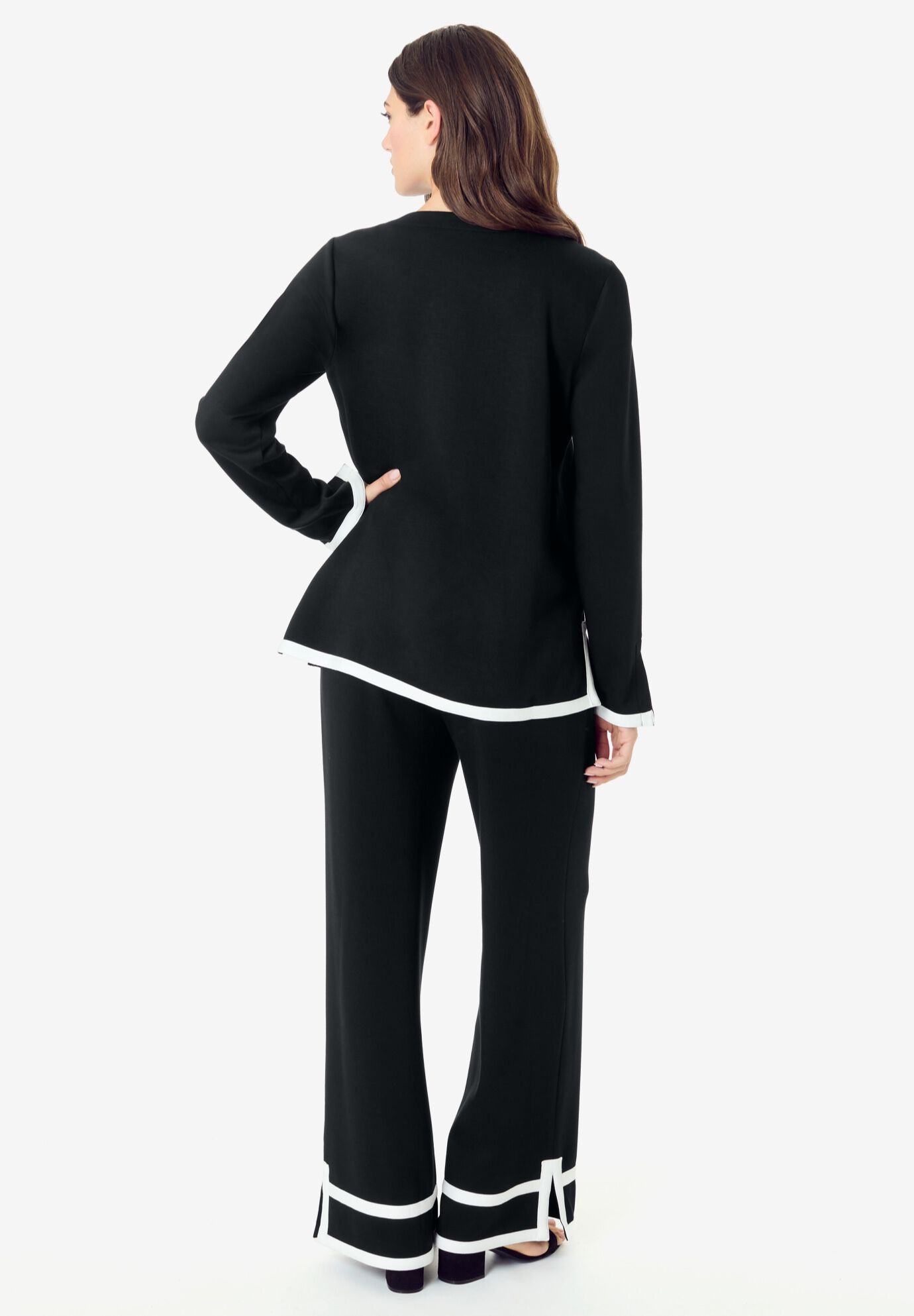Colorblock Lounge Set, BLACK WHITE, on-hover image number 1