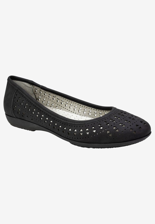 Cailie Flat , BLACK NUBUCK, hi-res image number null