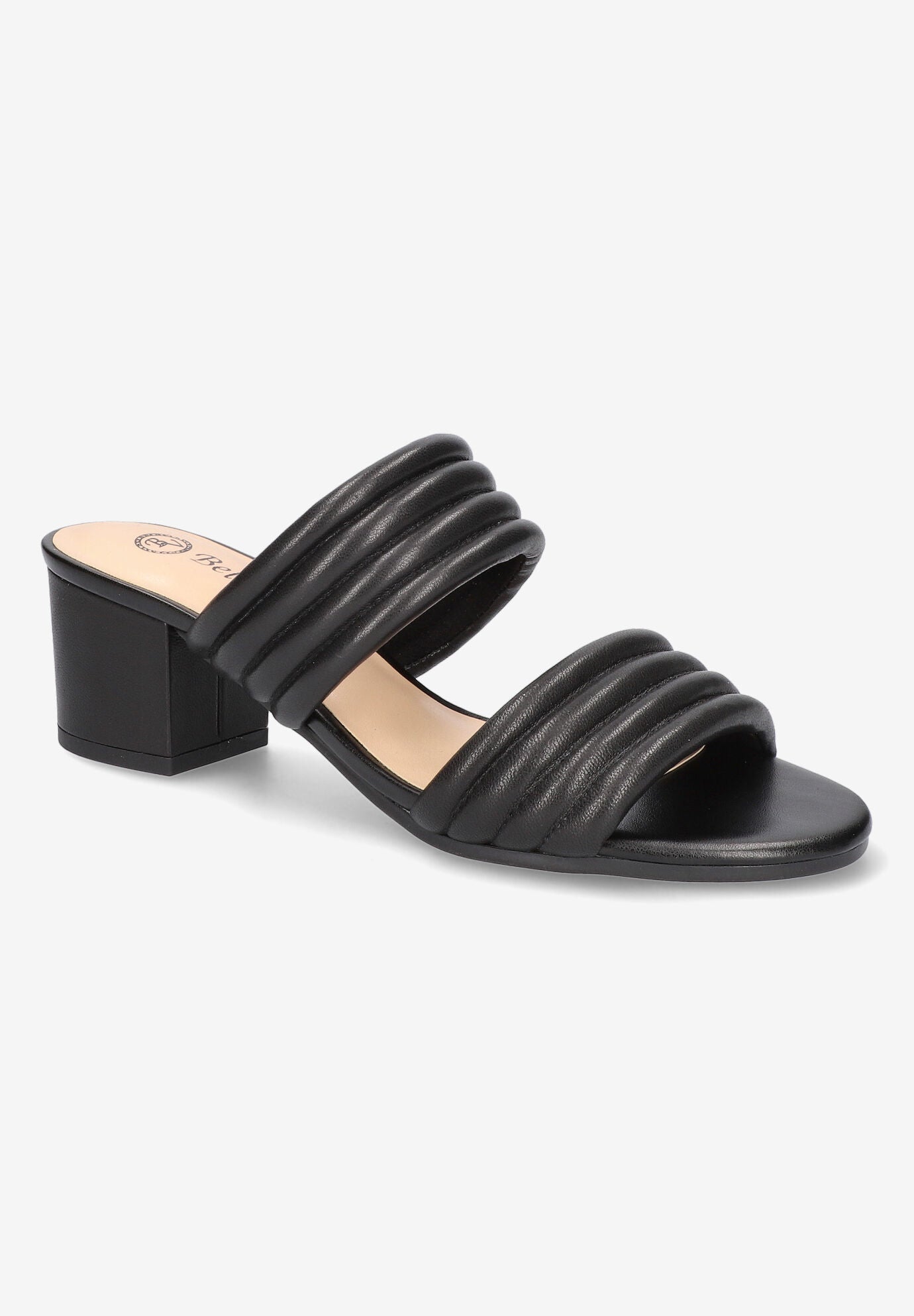 Georgette Sandal, BLACK LEATHER, hi-res image number 0