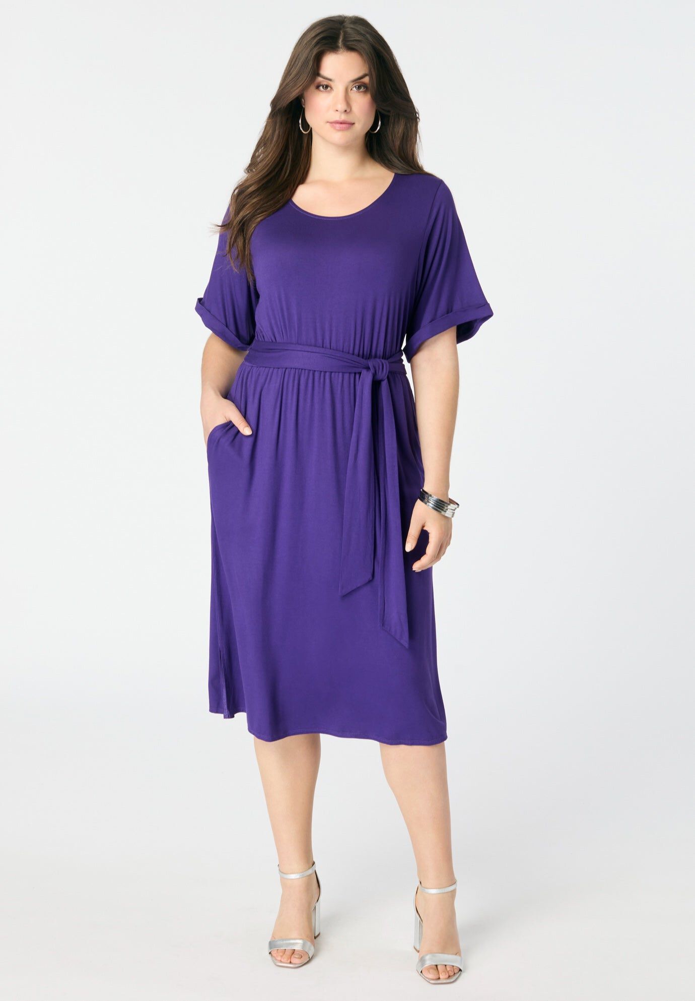 Dolman-Sleeve Dress, MIDNIGHT VIOLET, hi-res image number 0